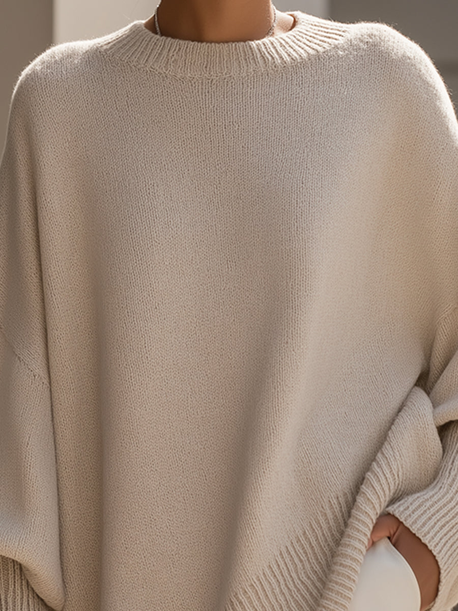 BORDANO - Poncho oversize in tonalità blu navy, sabbia, grigio, nero o beige