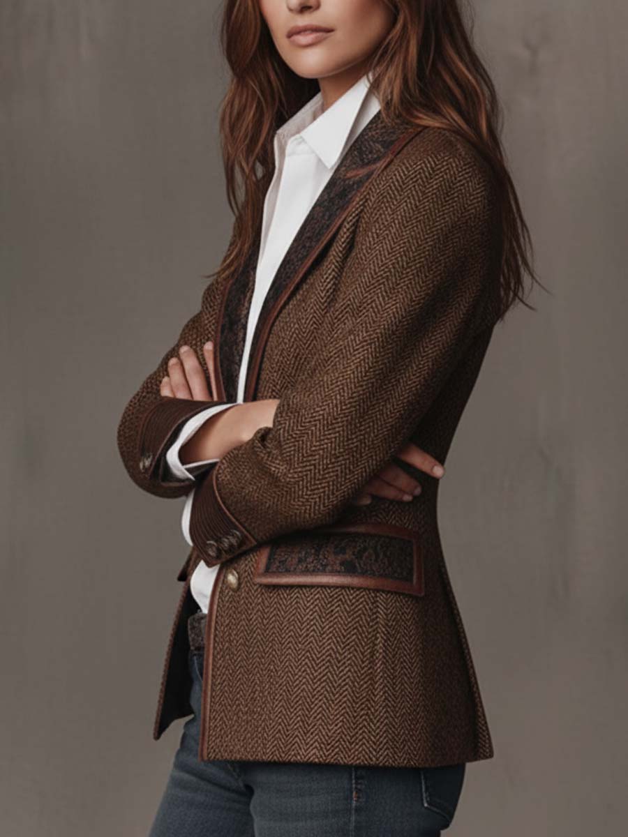 PERCILE - Blazer sartoriale marrone su misura