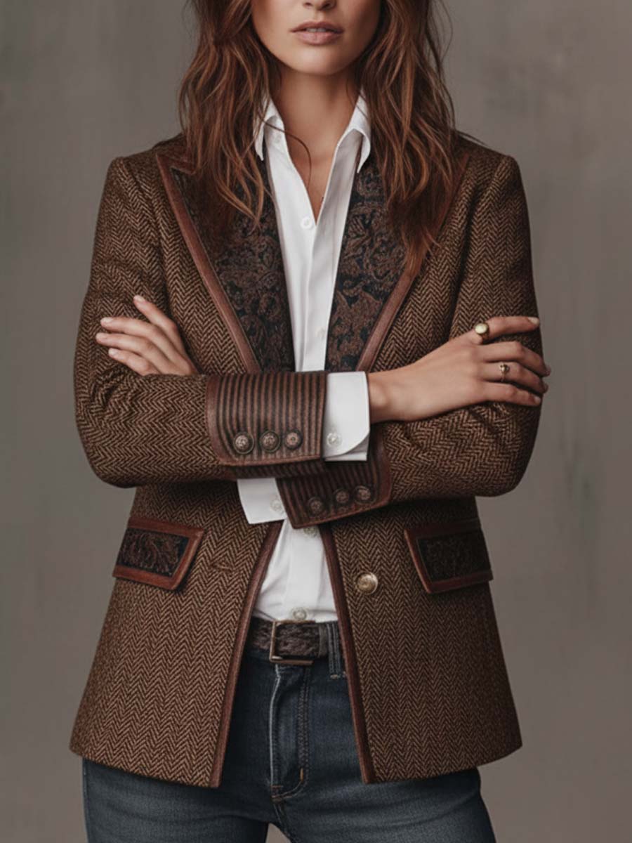 PERCILE - Blazer sartoriale marrone su misura