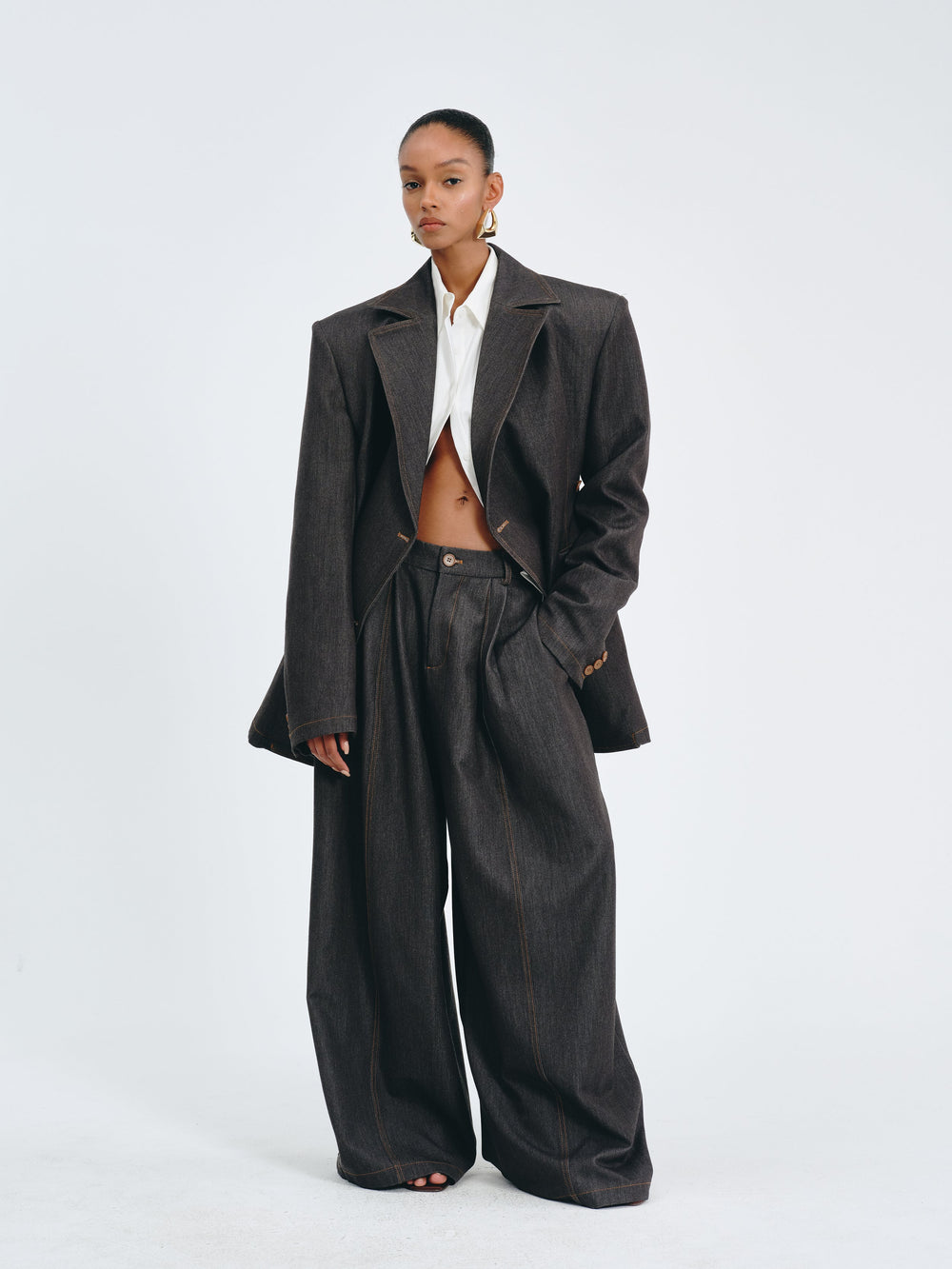 SPERONE - Blazer sartoriale dal taglio lineare blu o nero antracite