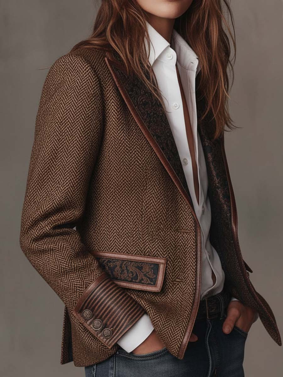 PERCILE - Blazer sartoriale marrone su misura