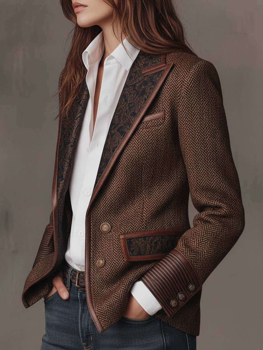 PERCILE - Blazer sartoriale marrone su misura
