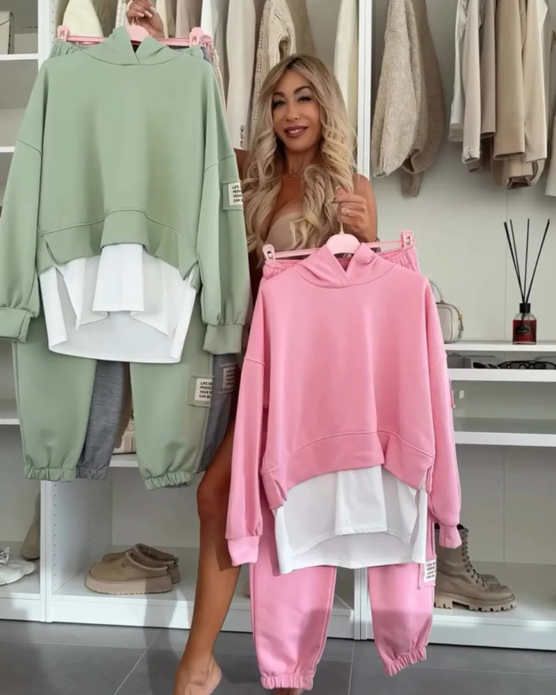 MARCIANA - Set due pezzi in maglia e pantaloni per look casual