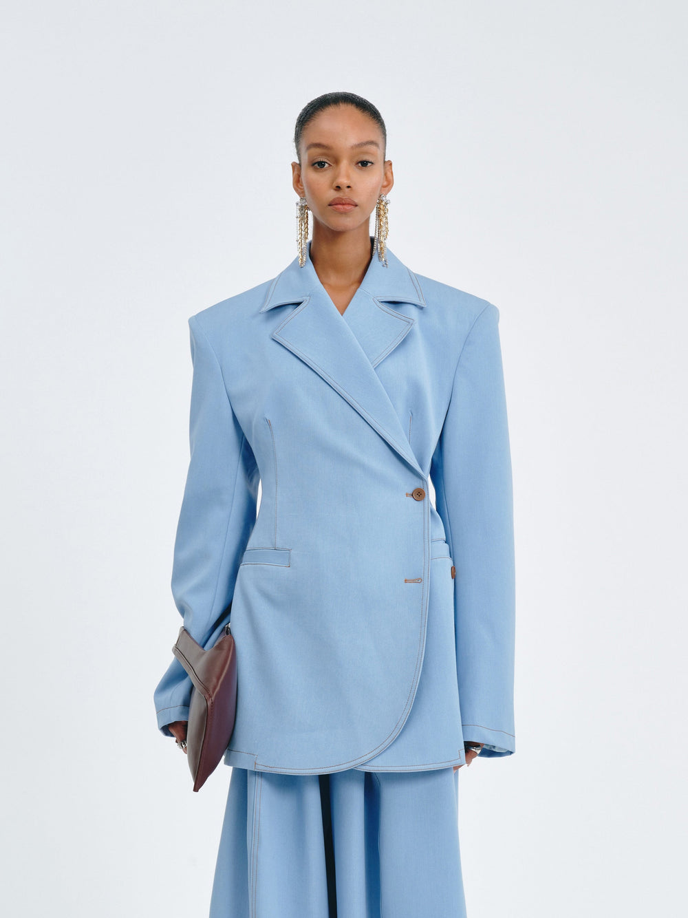 SPERONE - Blazer sartoriale dal taglio lineare blu o nero antracite