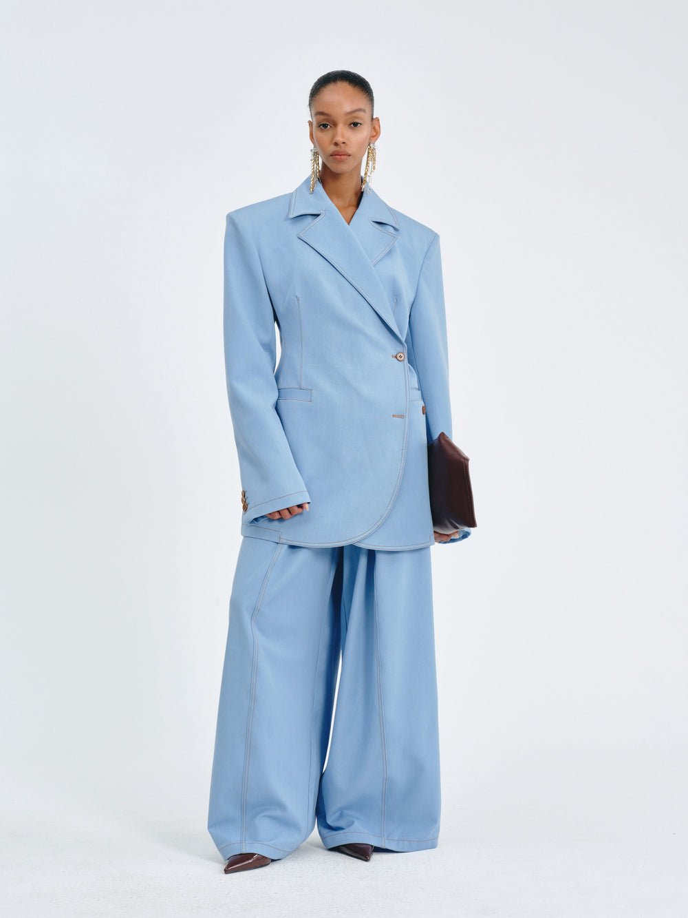 SPERONE - Blazer sartoriale dal taglio lineare blu o nero antracite