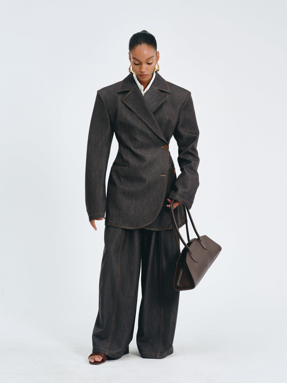 SPERONE - Blazer sartoriale dal taglio lineare blu o nero antracite