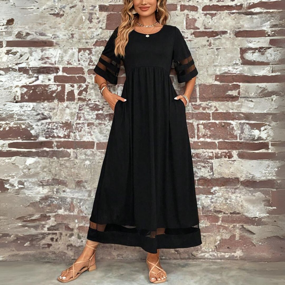 GIULIA - Abito Maxi a Righe Effetto Ombra