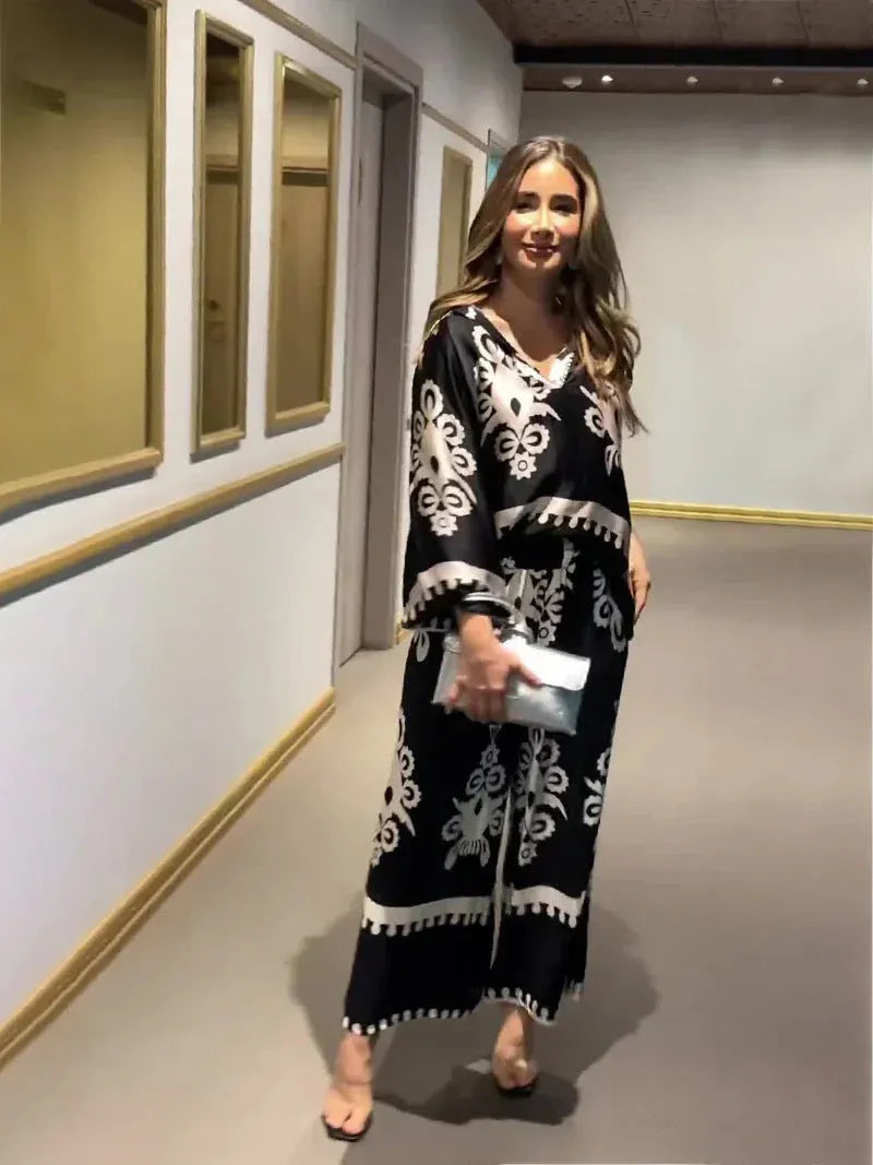CLARISSA - Pantaloni sartoriali a stampa irregolare
