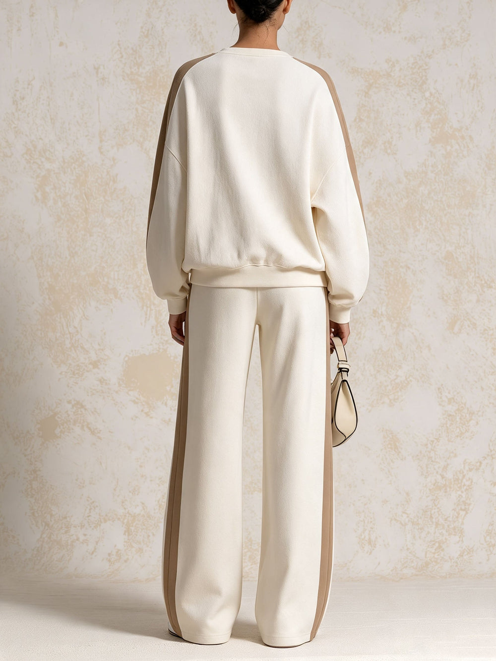 GIAROLE - Completo Bianco 2 Pezzi con Top e Pantaloni Wide Leg