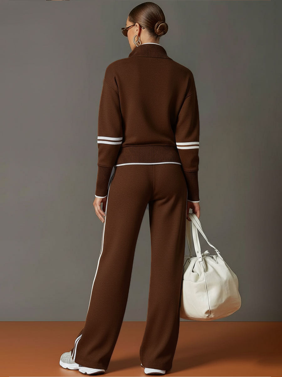 CASHMERE - Set due pezzi in maglia e pantaloni ampi