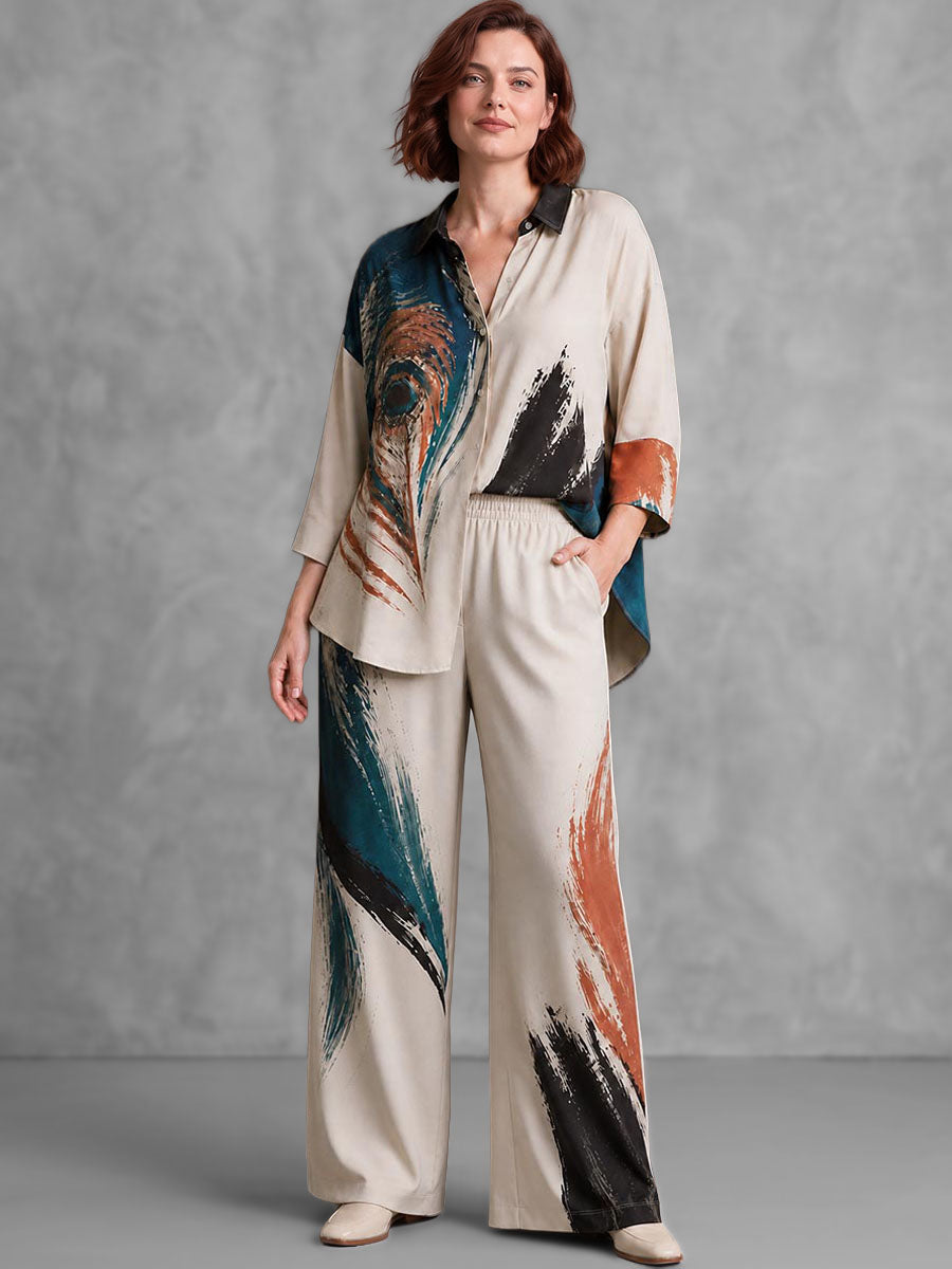 CREMENAGA - Camicia beige con collo a revers e maniche a tre quarti