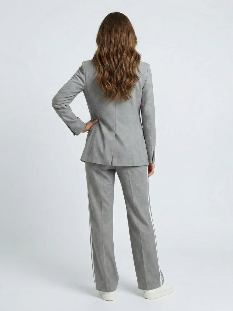 MODESTA - Set due pezzi a gamba larga con righe a contrasto