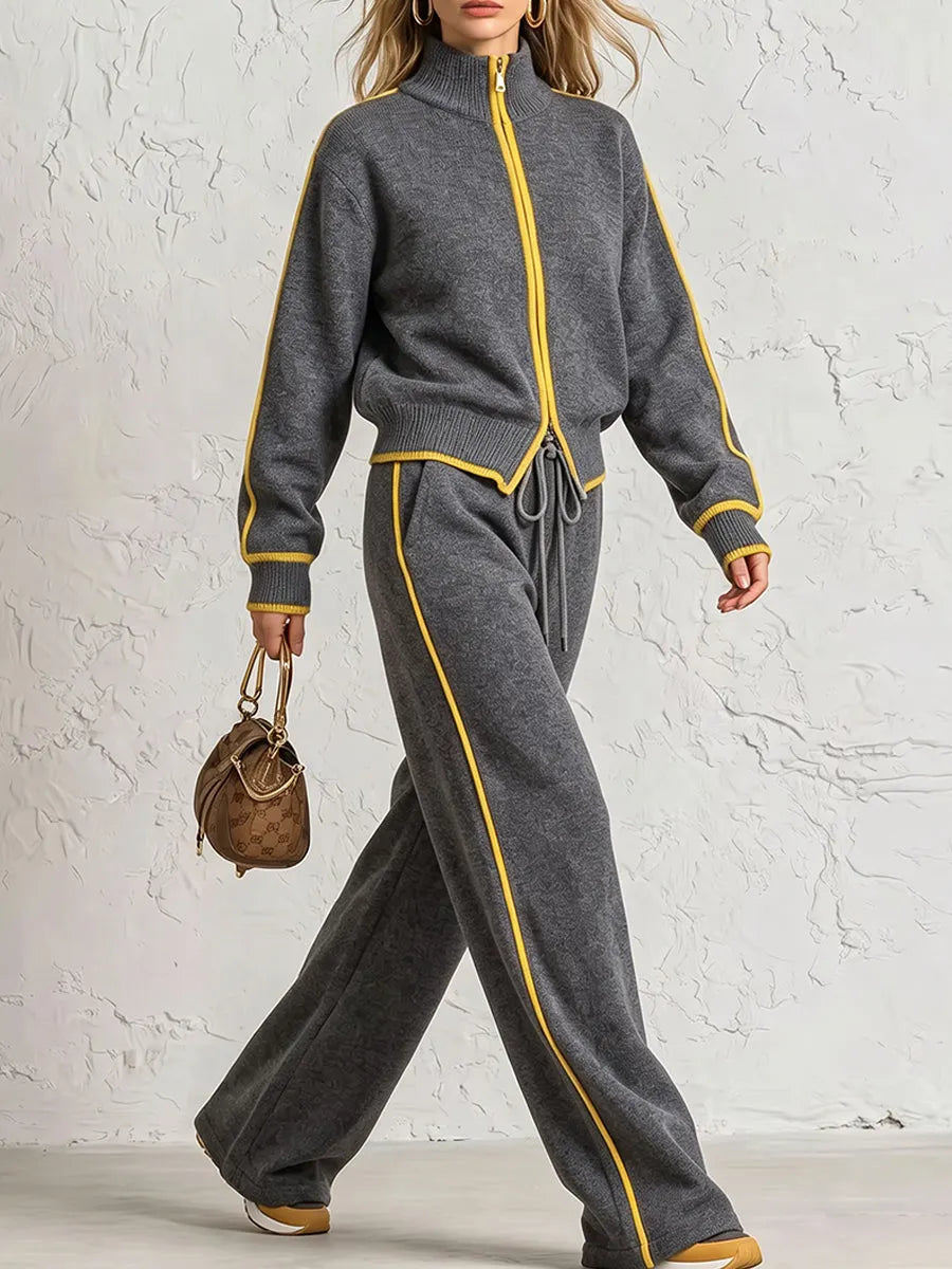 CORTAZZONE - Completo in maglia color block da relax