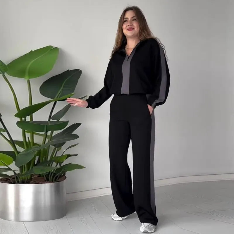 PIERANICA - Completo 2 Pezzi con Top a Revers e Pantaloni