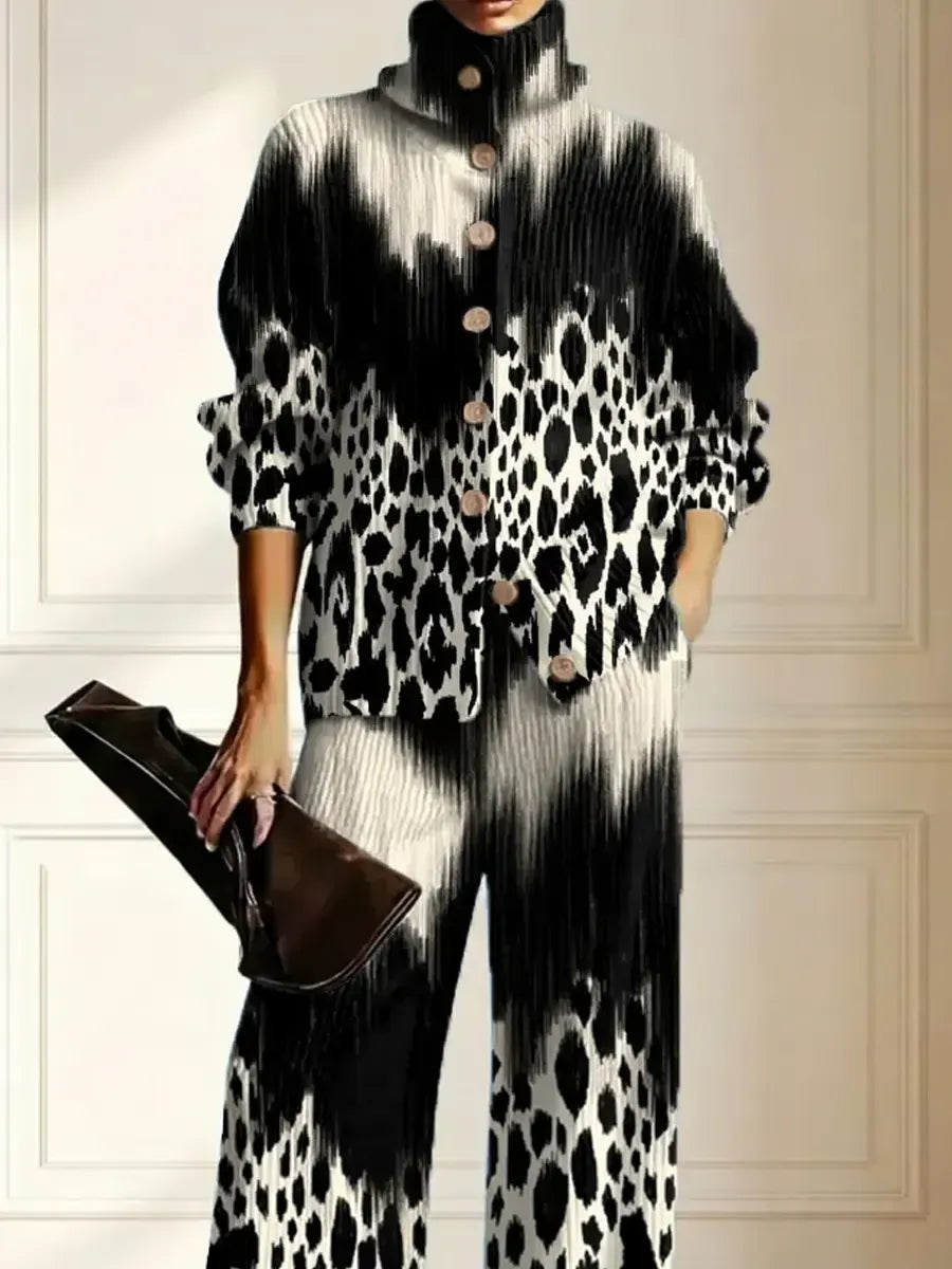 MEDESANO - Set due pezzi in maglia multicolor con fantasia astratta