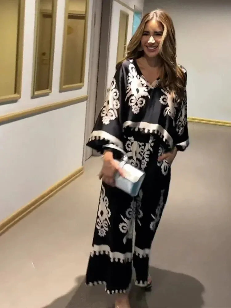 CLARISSA - Pantaloni sartoriali a stampa irregolare