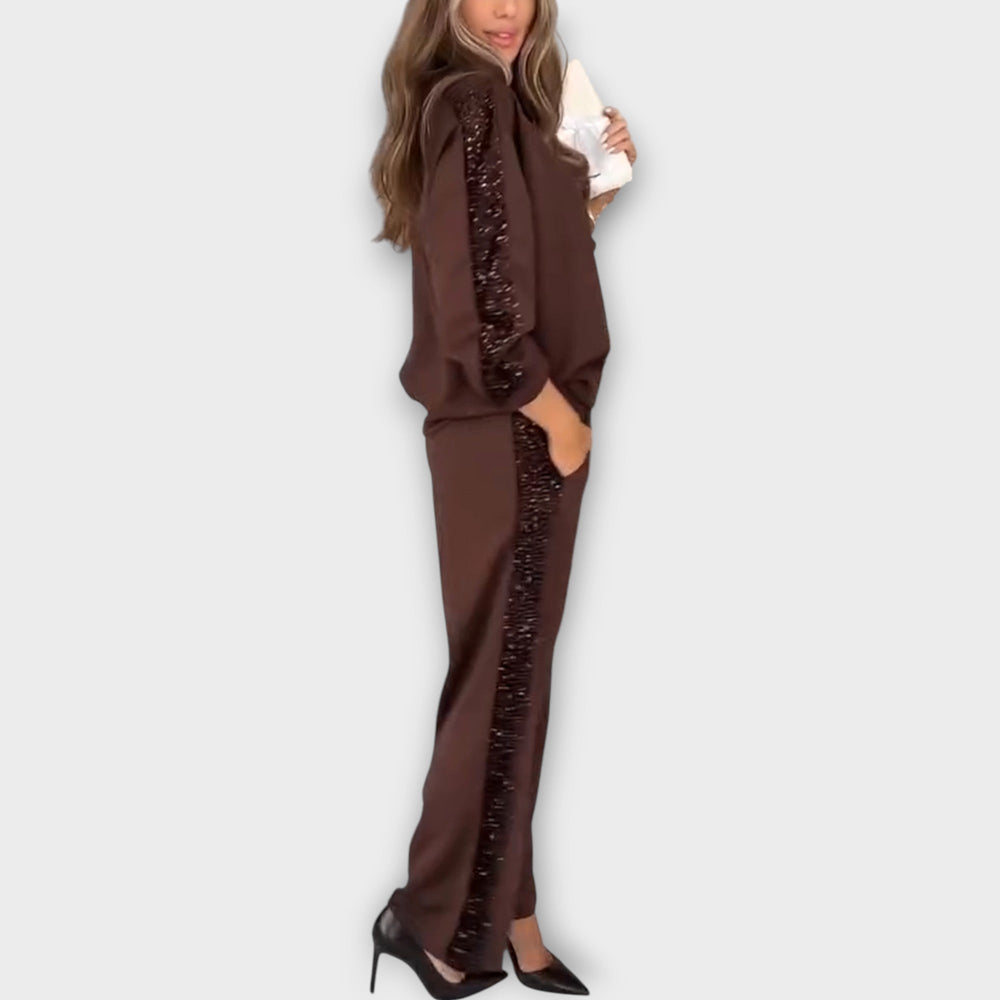 BRIGIDA - Set Lounge con Bordo Paillettes Multicolore