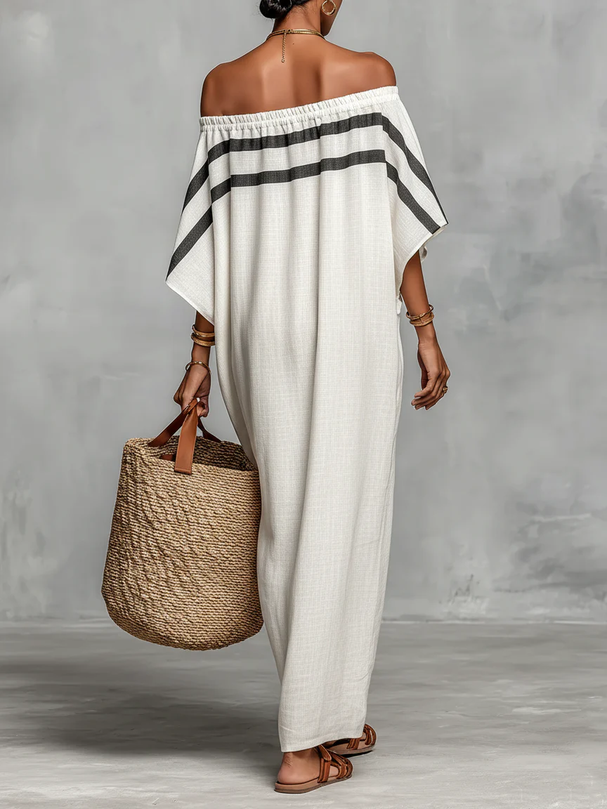 GIULIA - Abito maxi bianco fluido