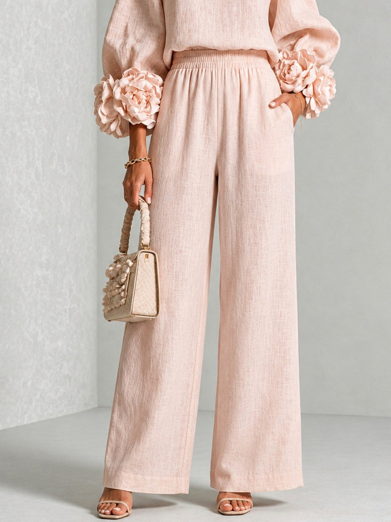 BEDIZZOLE - Coordinato elegante a due pezzi in rosa, nero e verde