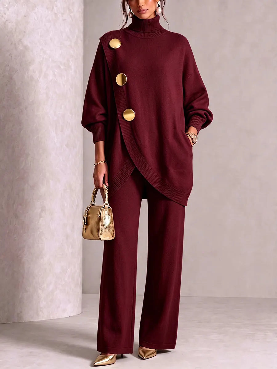 BARBARESCO - Set due pezzi in maglia con collo alto