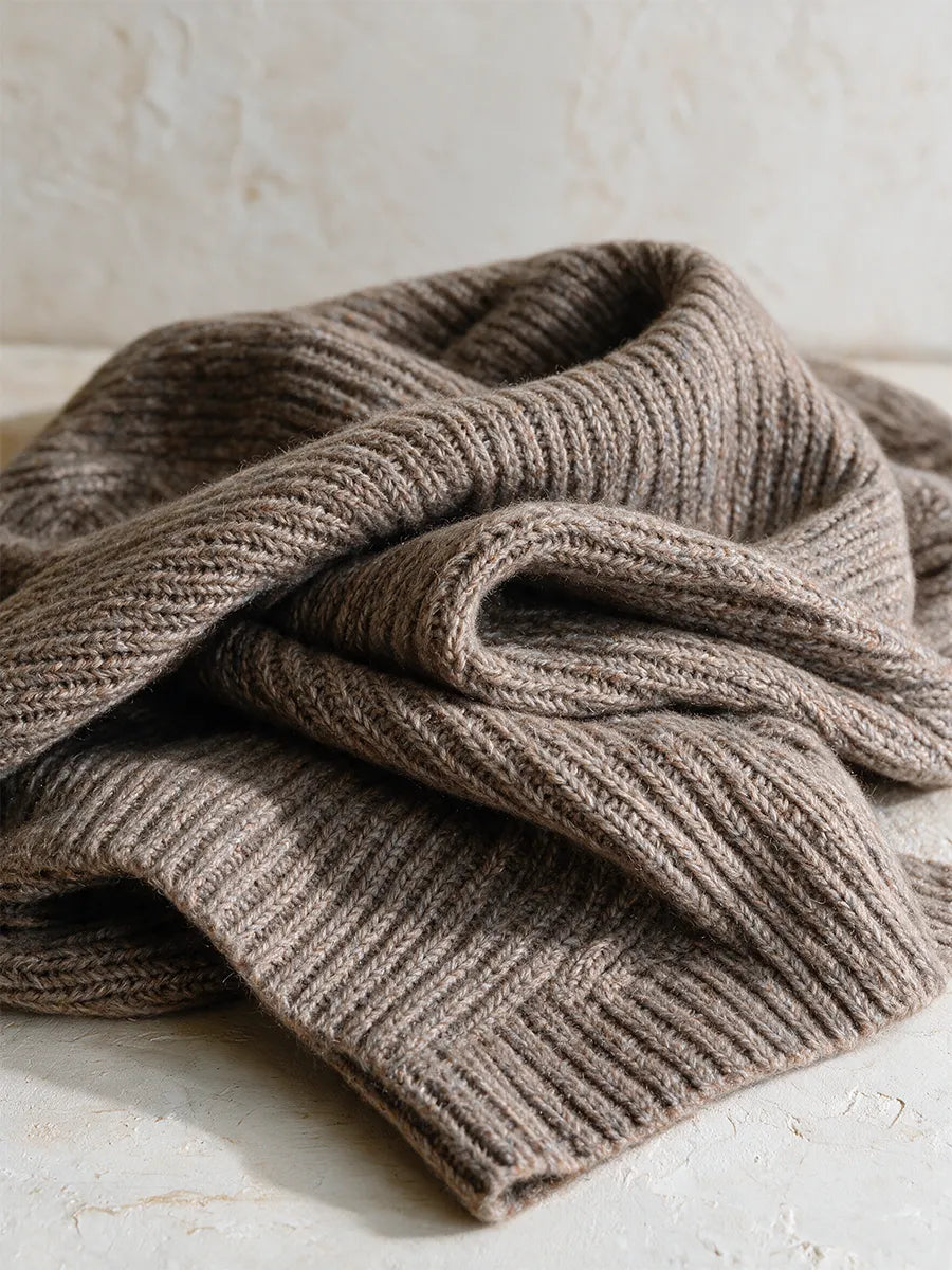 CONVERSANO - Completo casual in maglia color taupe a due pezzi