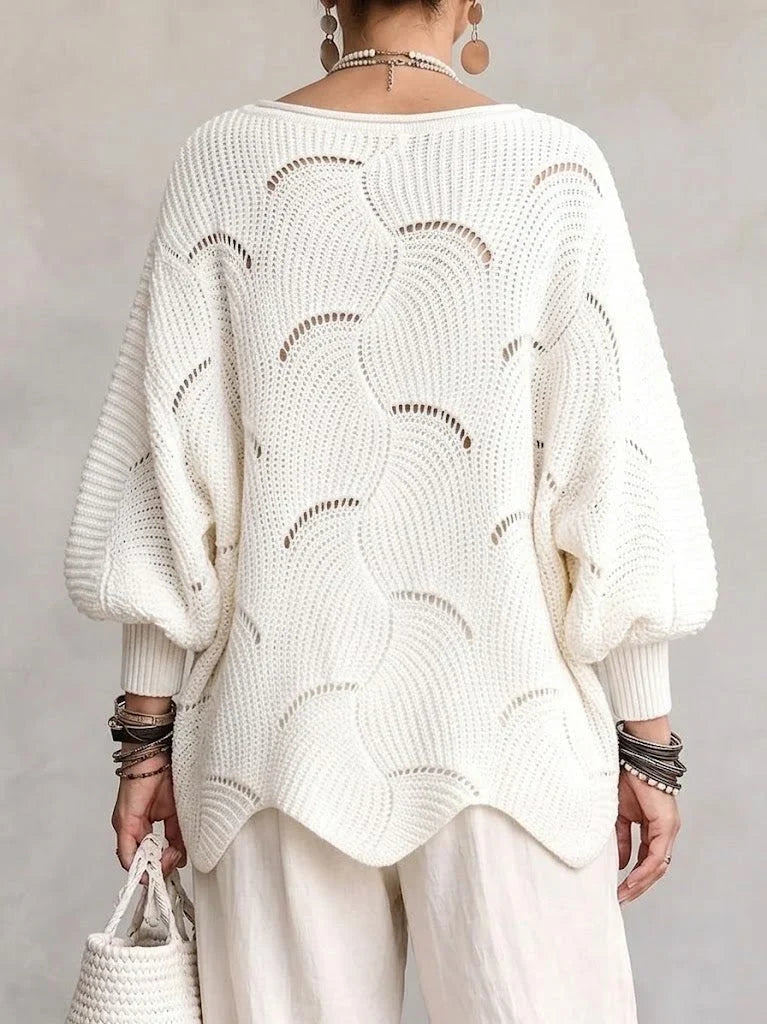 CONSELVE - Maglione ondulato in maglia aperta multicolore