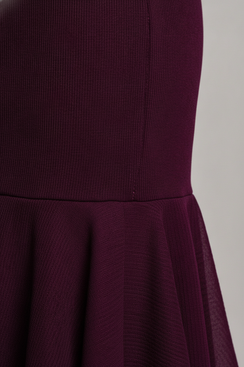 REDAVALLE - Abito elegante in mesh con volant e maniche lunghe