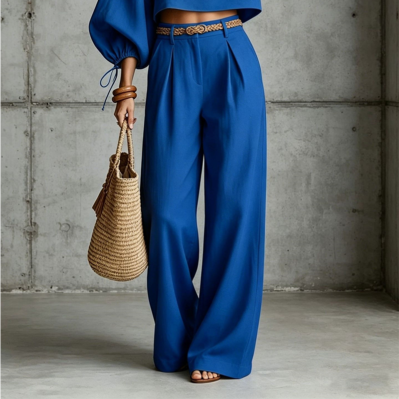 RUEGLIO - Set due pezzi con top corto e pantaloni ampi