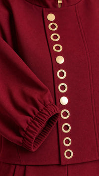 FABRIZIA - Completo 2 Pezzi Bordeaux con Colletto Alto