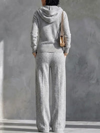 NARCAO - pezzi grigio con cardigan ampio con cappuccio e pantaloni palazzo