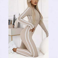 LEONFORTE - Tuta in Jersey Stretch con Strisce a Contrasto