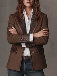PERCILE - Blazer sartoriale marrone su misura