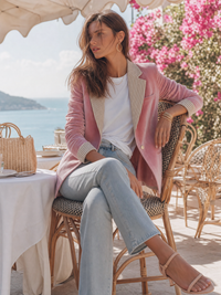 ESINE - Set due pezzi con top lanterna e pantaloni scollo a V