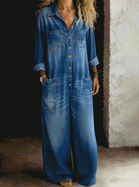 TRIGOLO - Tuta casual in denim disponibile in più colori