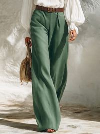 ESINE - Set due pezzi con top lanterna e pantaloni scollo a V