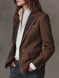 PERCILE - Blazer sartoriale marrone su misura