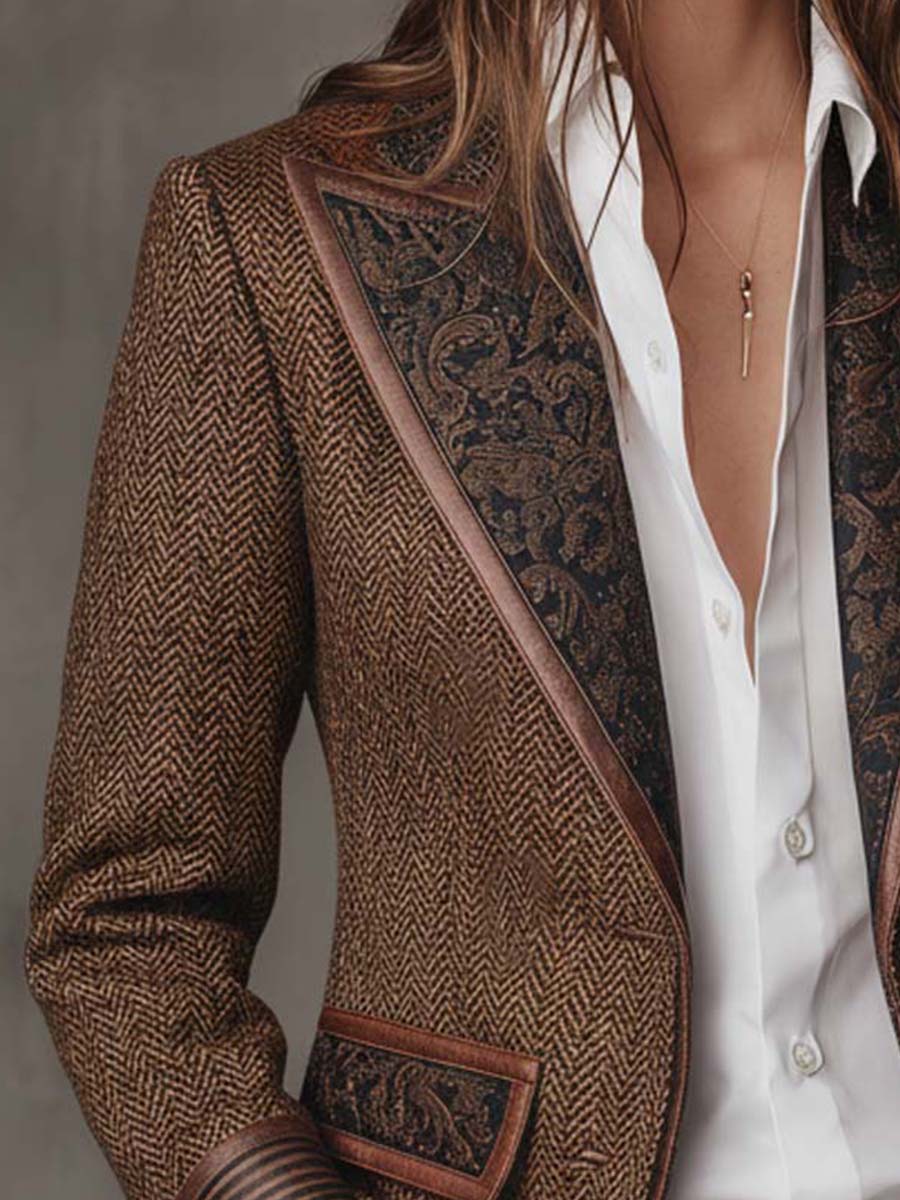 PERCILE - Blazer sartoriale marrone su misura