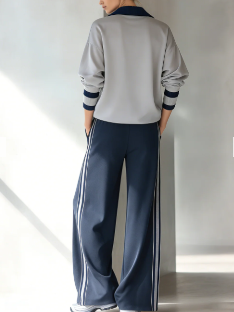 CANTIANO - Set due pezzi felpa e pantaloni color block multicolore