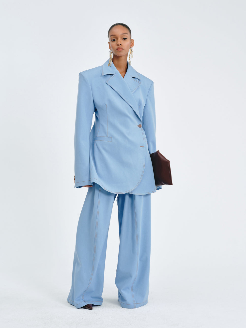 SPERONE - Blazer sartoriale dal taglio lineare blu o nero antracite