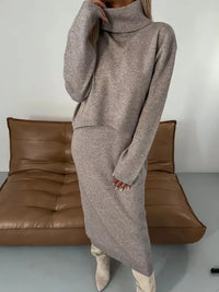MURIALDO - Set due pezzi in maglia color crema, grigio o beige scuro