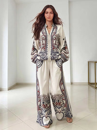 TAIPEI - Camicia bianca a maniche lunghe con stampa paisley e zip