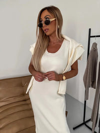 MURIALDO - Set due pezzi in maglia color crema, grigio o beige scuro