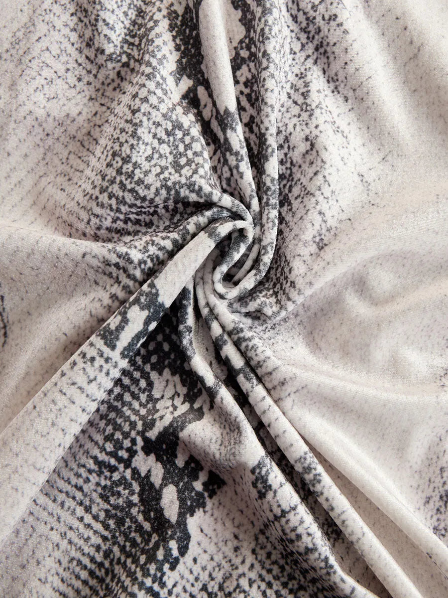 GALATONE - grigio in velluto con felpa con cappuccio e pantaloni ampi