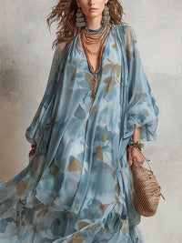 GIULIA - Maxi abito in misto seta