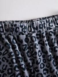 AMARONI - Set due pezzi in velluto leopardato grigio a righe retro