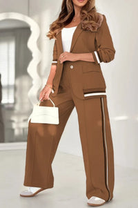 NICLA - Completo 2 pezzi beige casual in tessuto morbido