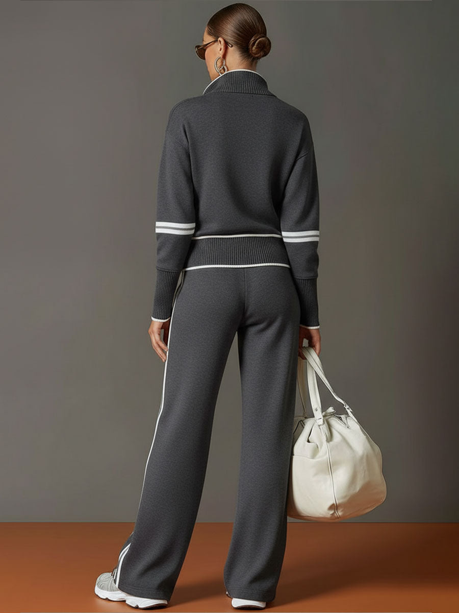 CASHMERE - Set due pezzi in maglia e pantaloni ampi