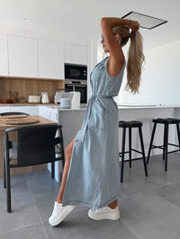 LUCIA - Abito in denim con bottoni