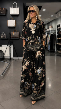 FLORA - ale con camicia e pantaloni ampi a gamba larga