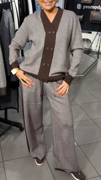 TARANTASCA - Set due pezzi in maglia color block multicolore